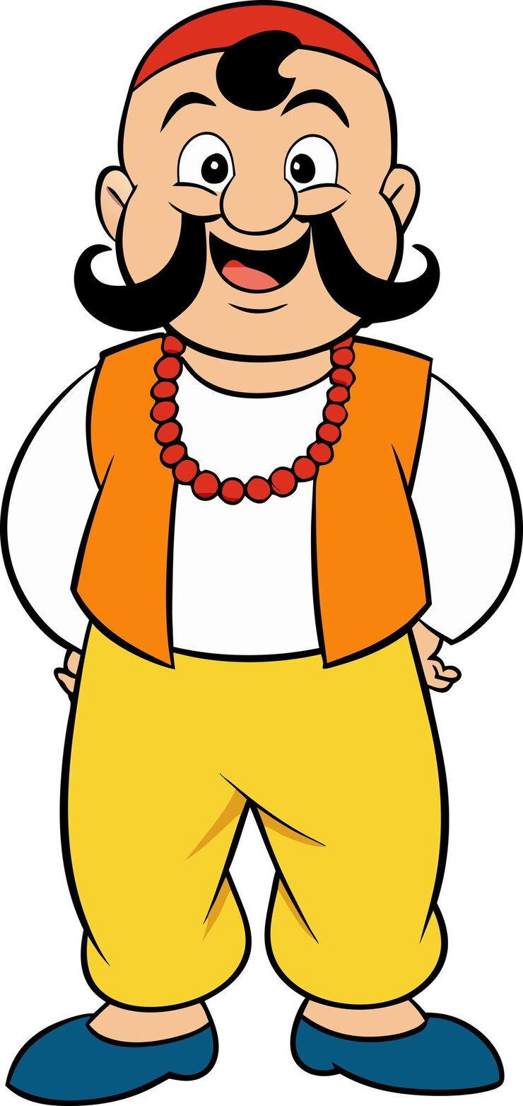 Ilustración de personajes de Dhoti kurta