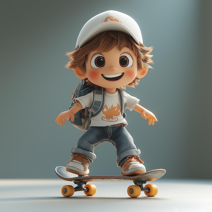 Vector ilustración de personajes de dibujos animados de boy skater