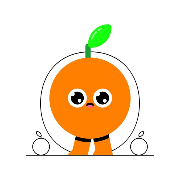 Ilustración de personajes de dibujos animados de color naranja