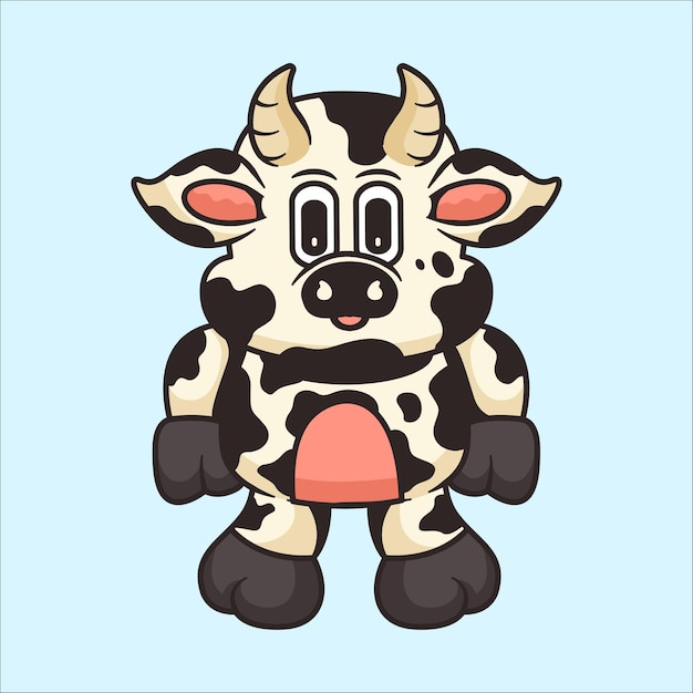 Ilustración de personajes de dibujos animados de vacas