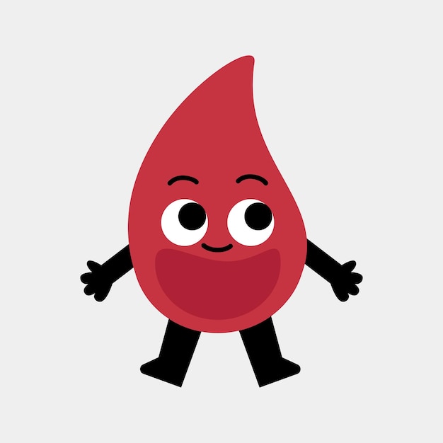 Ilustración de personajes de gotas de sangre caprichosas para el diseño de atención médica y educación