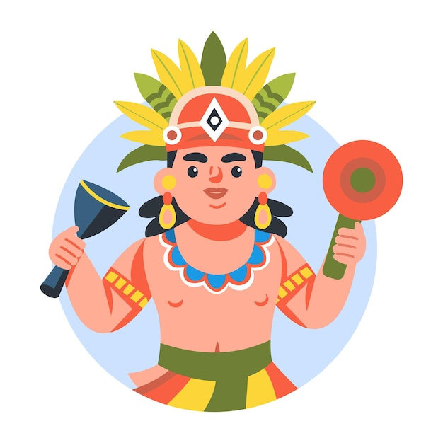 Ilustración de personajes de herencia hispana en estilo plano