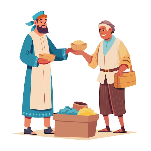 Ilustración de personajes de intercambio en estilo plano
