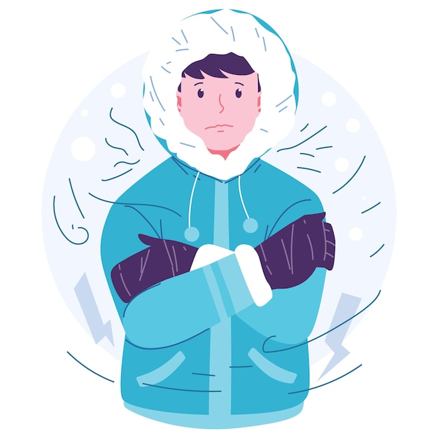 Vector ilustración de personajes de invierno