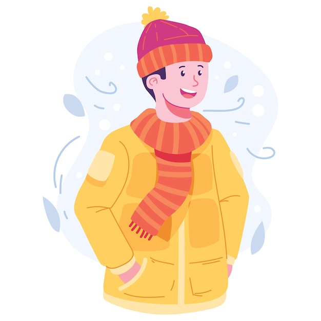 Vector ilustración de personajes de invierno