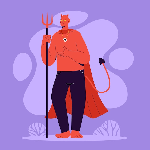 Ilustración de personajes malvados planos