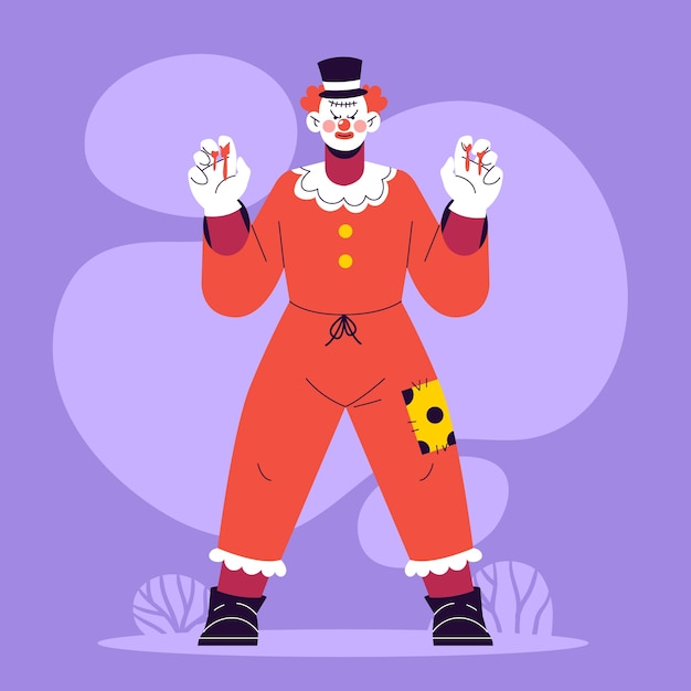 Ilustración de personajes malvados planos
