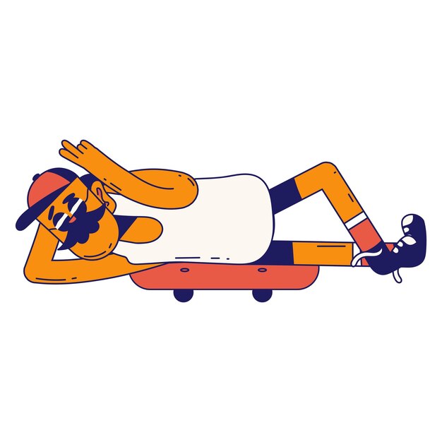 Ilustración de personajes de patineta
