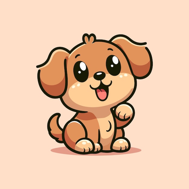 Ilustración de personajes de perros lindos al estilo de dibujos animados