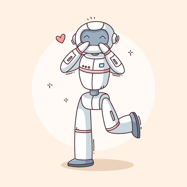 Ilustración de personajes de robots dibujados a mano