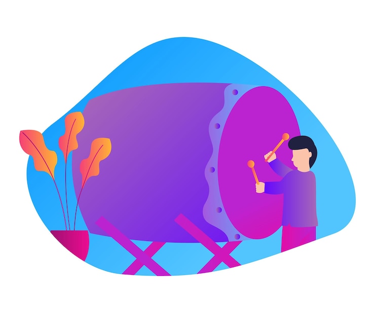 Vector ilustración de personas felices mubarak personas que celebran ramadan kareem