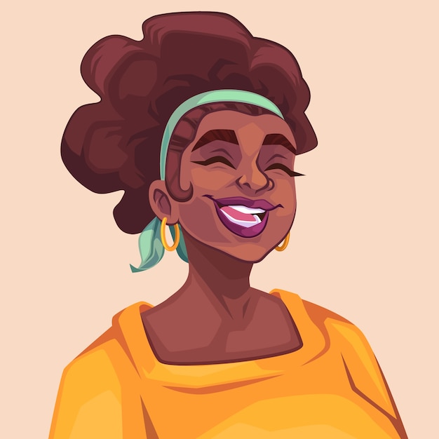 Ilustración de personas negras felices dibujadas a mano
