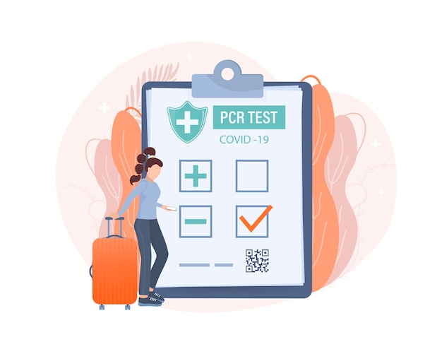 Ilustración con personas de prueba de pcr negativas para diseño de papel ilustración vectorial prueba de covid