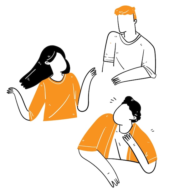 ilustración de personas trabajando y discutiendo conceptos