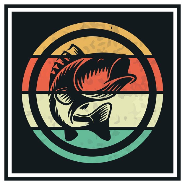 Ilustración de pesca para gráfico de camiseta vector premium