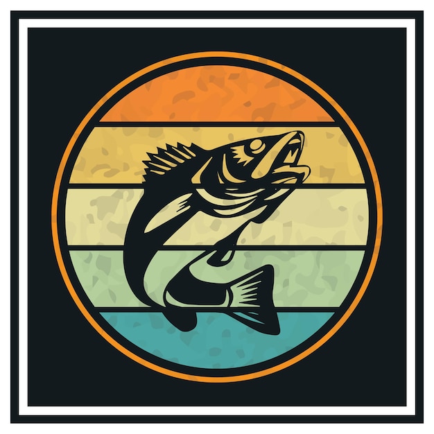 Vector ilustración de pesca para gráfico de camiseta vector premium