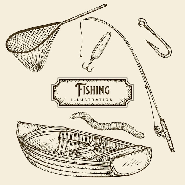 Vector ilustración de pesca