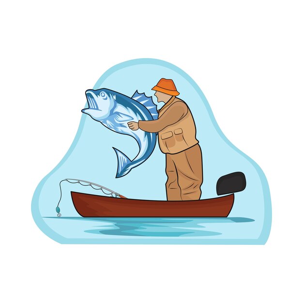 Vector ilustración de la pesca