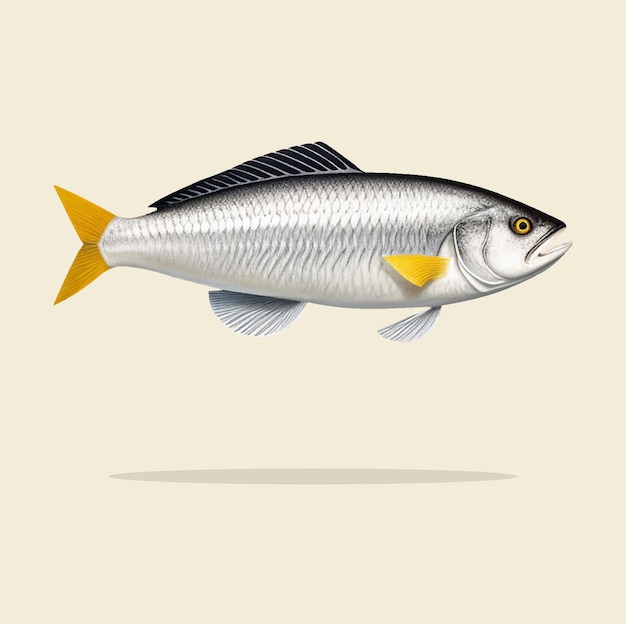 Vector ilustración de un pescado de bacalao vintage 05