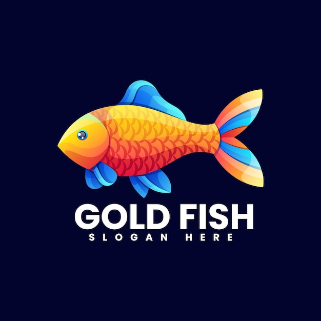 Vector ilustración de pescado dorado logotipo colorido 1