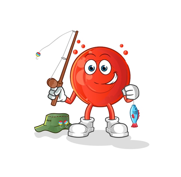 Ilustración de pescador de células sanguíneas. vector de personaje