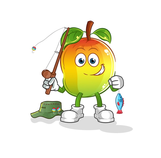 Ilustración de pescador de mango. vector de personaje