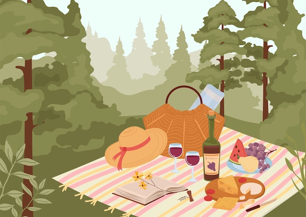 Ilustración de un picnic