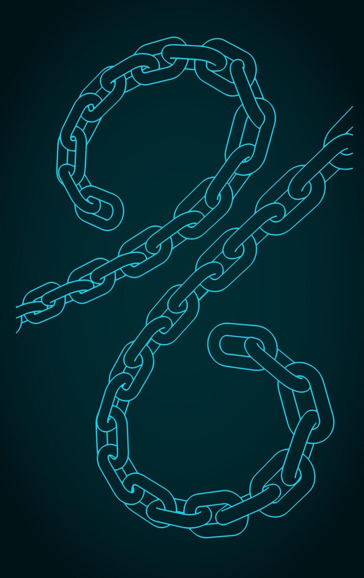 Vector ilustración de piezas de cadena metálica