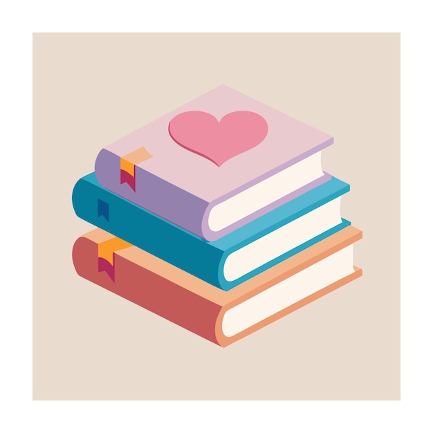 Ilustración de pila de libros de diseño plano