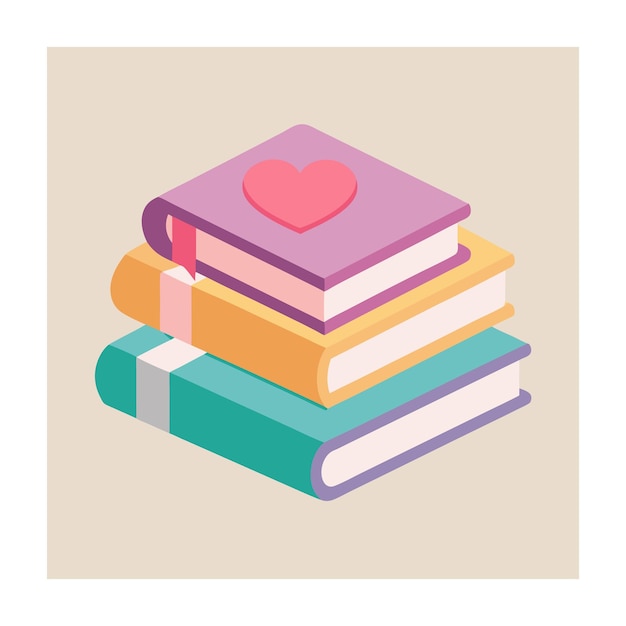 Ilustración de pila de libros de diseño plano
