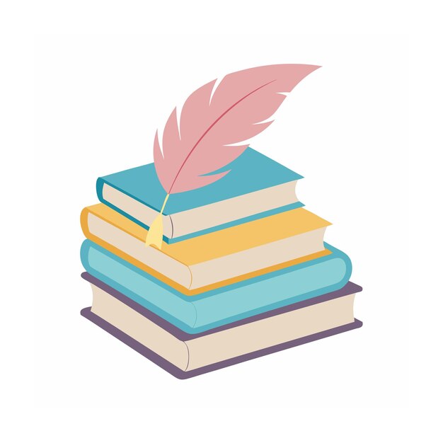 Ilustración de pila de libros de diseño plano