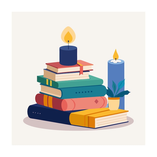 Ilustración de pila de libros de diseño plano