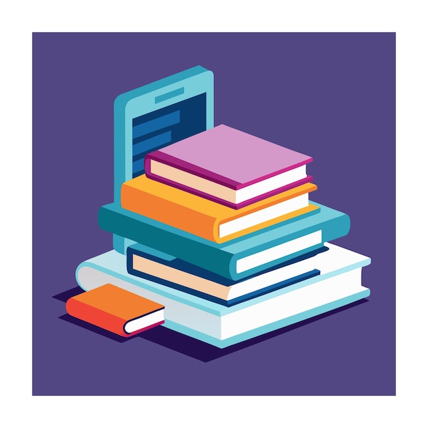Ilustración de pila de libros de diseño plano