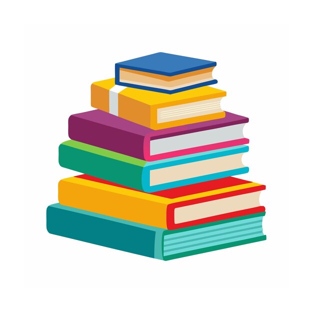 Ilustración de pila de libros de diseño plano