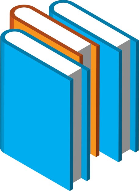 Ilustración de pila de libros en estilo isométrico 3D