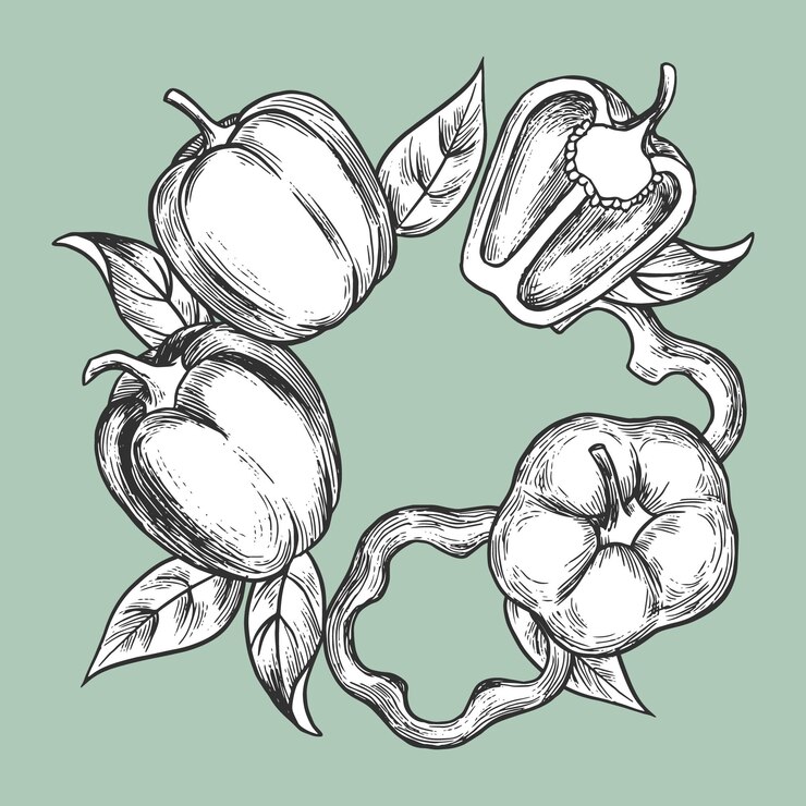 Vector ilustración de pimienta negra y blanca