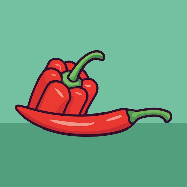 ilustración de pimiento y chile