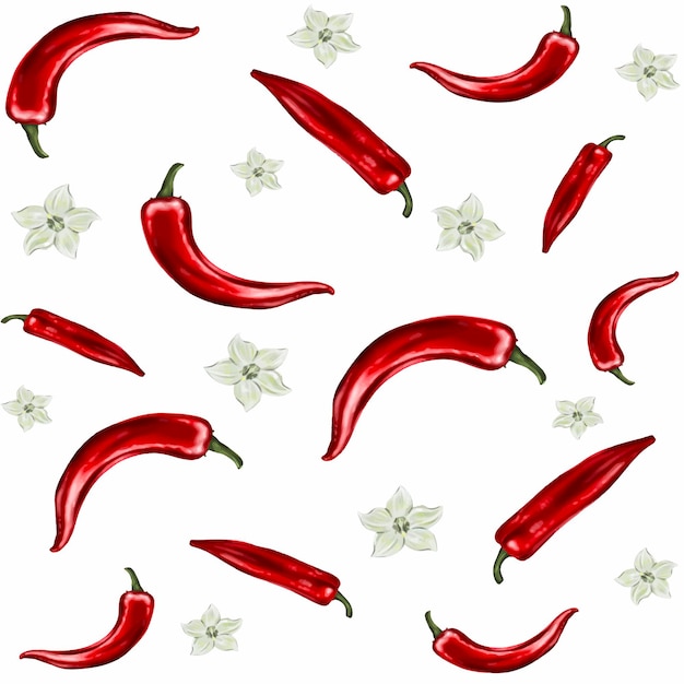 Vector ilustración de pimiento rojo. comida saludable.