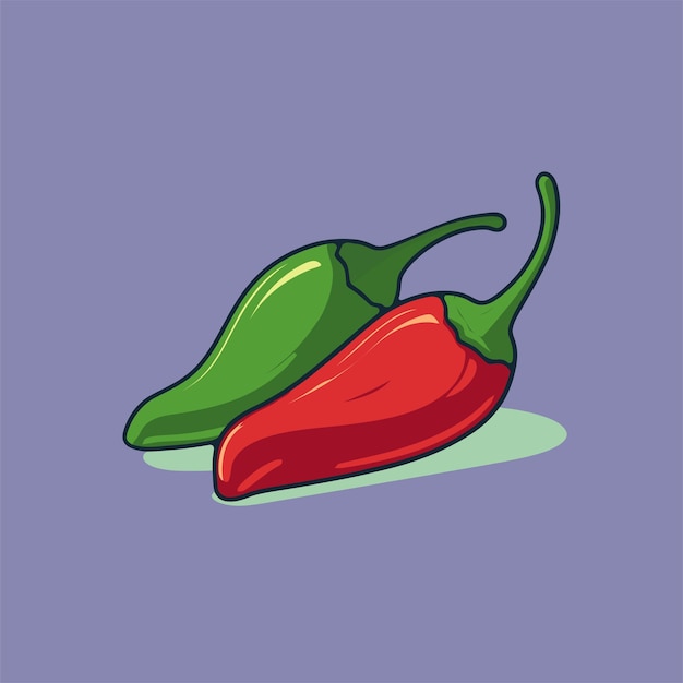 Ilustración de los pimientos de chile jalapeno vector de íconos 12