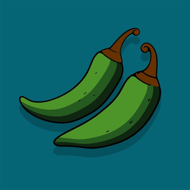 Ilustración de los pimientos de chile jalapeno vector de íconos 14