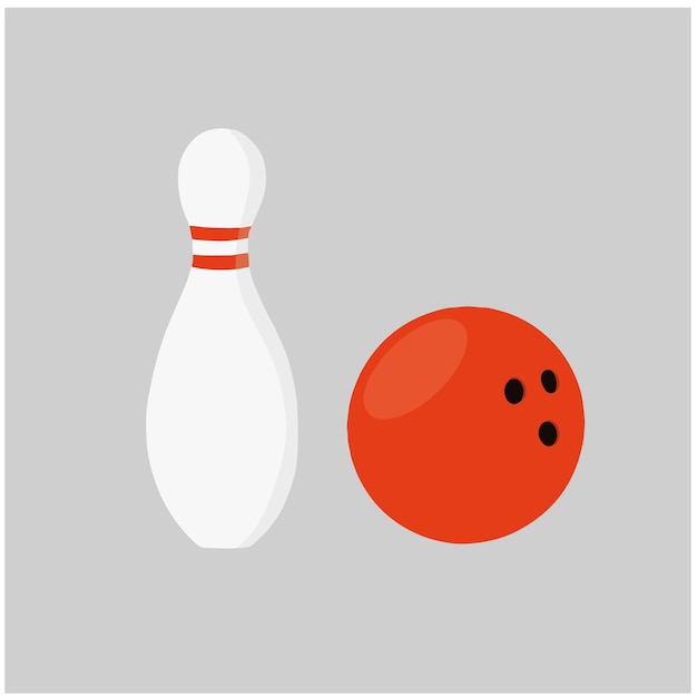 Ilustración del pin de bolos y el vector de la pelota