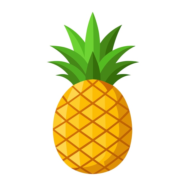 Vector una ilustración de una piña con hojas verdes vector