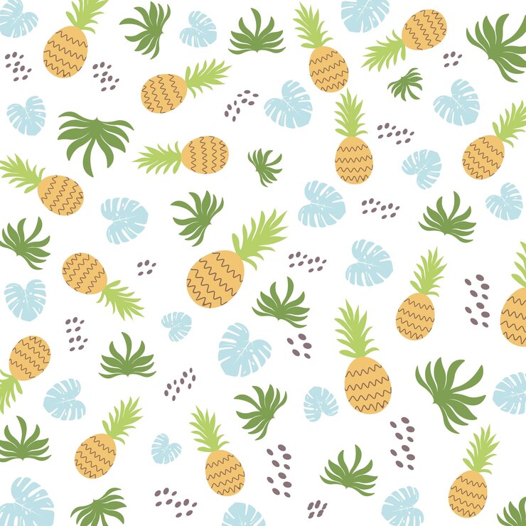Ilustración de la piña tropical y la hoja