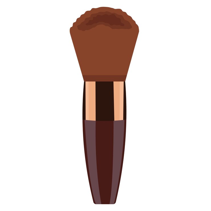 Vector ilustración de pincel de maquillaje marrón aislada sobre un fondo blanco