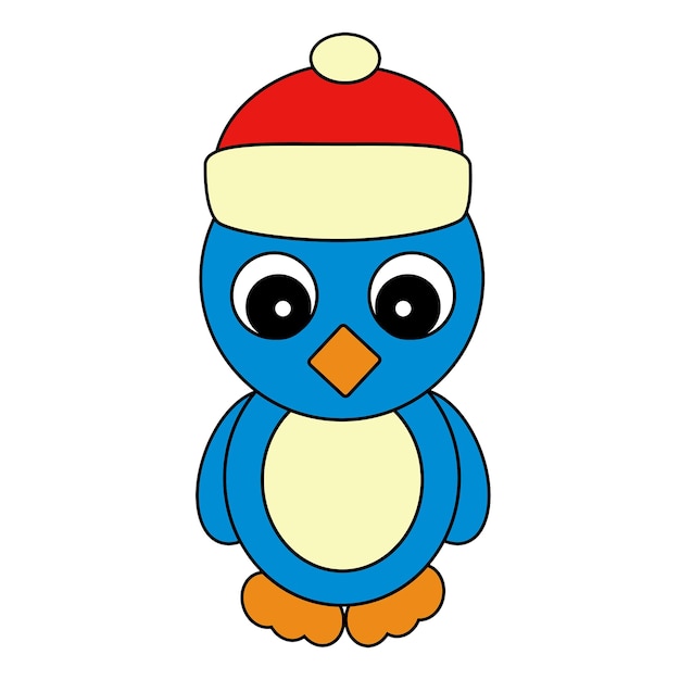 Ilustración de pingüino aislado sobre fondo blanco.