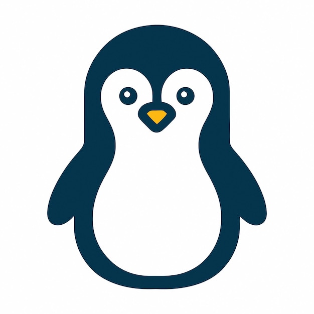 una ilustración de pingüino en blanco y negro