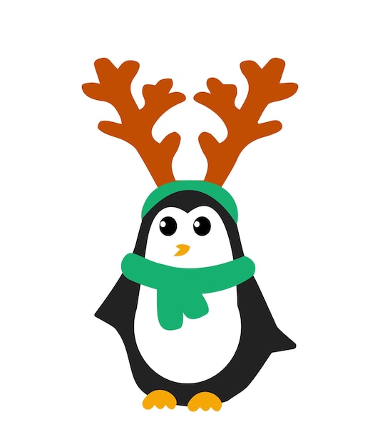 Ilustración de pingüino de navidad