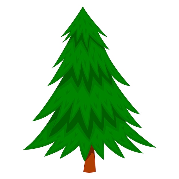 Ilustración de pino en estilo de dibujos animados aislado sobre fondo blanco Elemento de diseño para cartel banner tarjeta emblema Ilustración vectorial