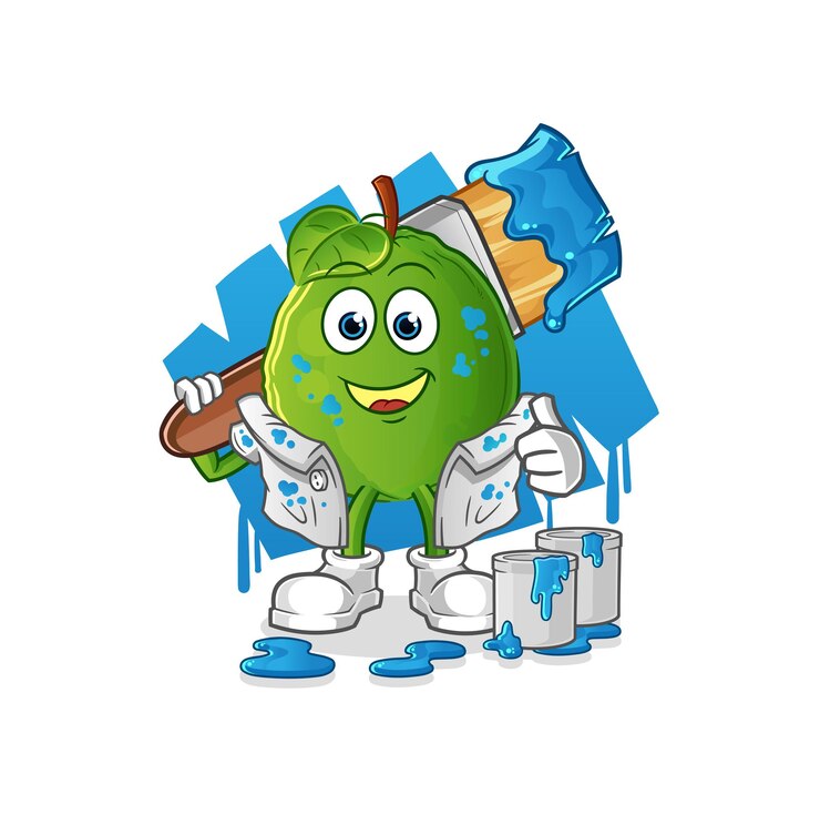Vector ilustración de pintor de guayaba. vector de caracteres