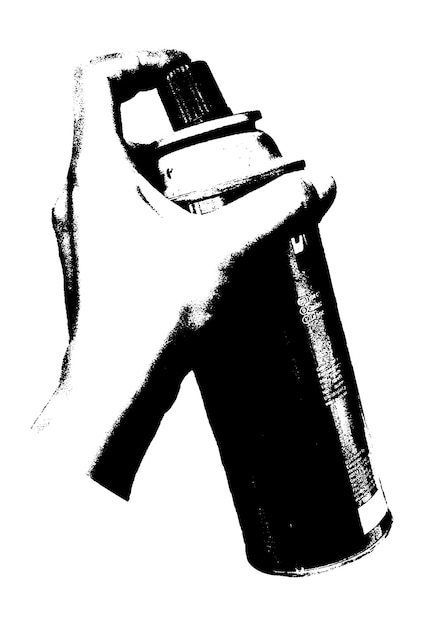 La ilustración de la pintura en aerosol con vector en la mano